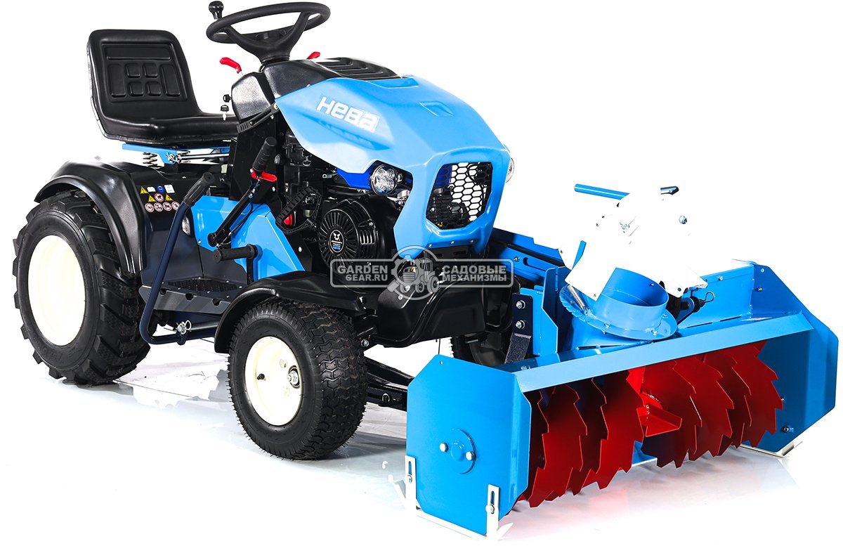 Садовый трактор Нева MT1-ZS с роторным снегоуборщиком и рамой-противовесом (дека - опция)