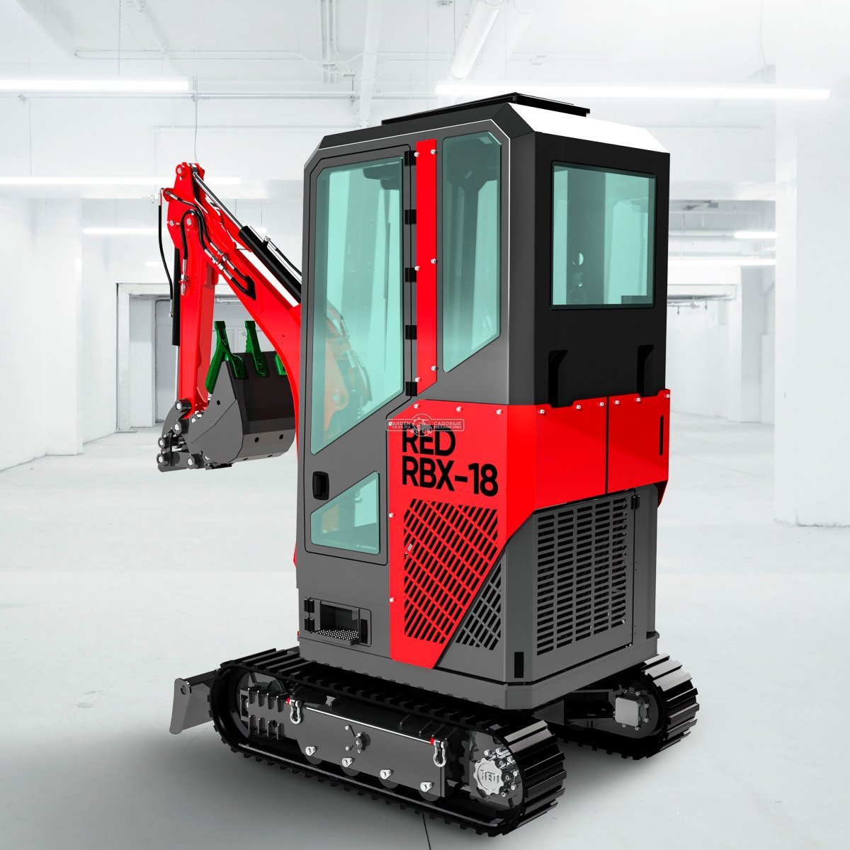Гусеничный полноповоротный экскаватор RED Rhino RBX-18 с кабиной, Lifan 29 л.с., глубина копания 2,2 м., 1800 кг.