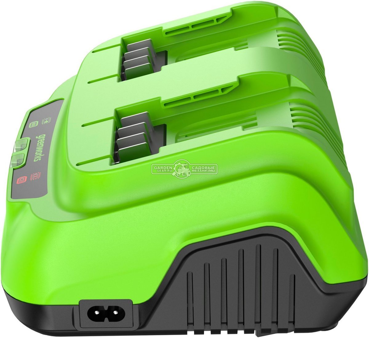 Зарядное устройство GreenWorks G24X2C8 ультрабыстрой зарядки двойное для аккумуляторов 24В (8А / 2х4А)