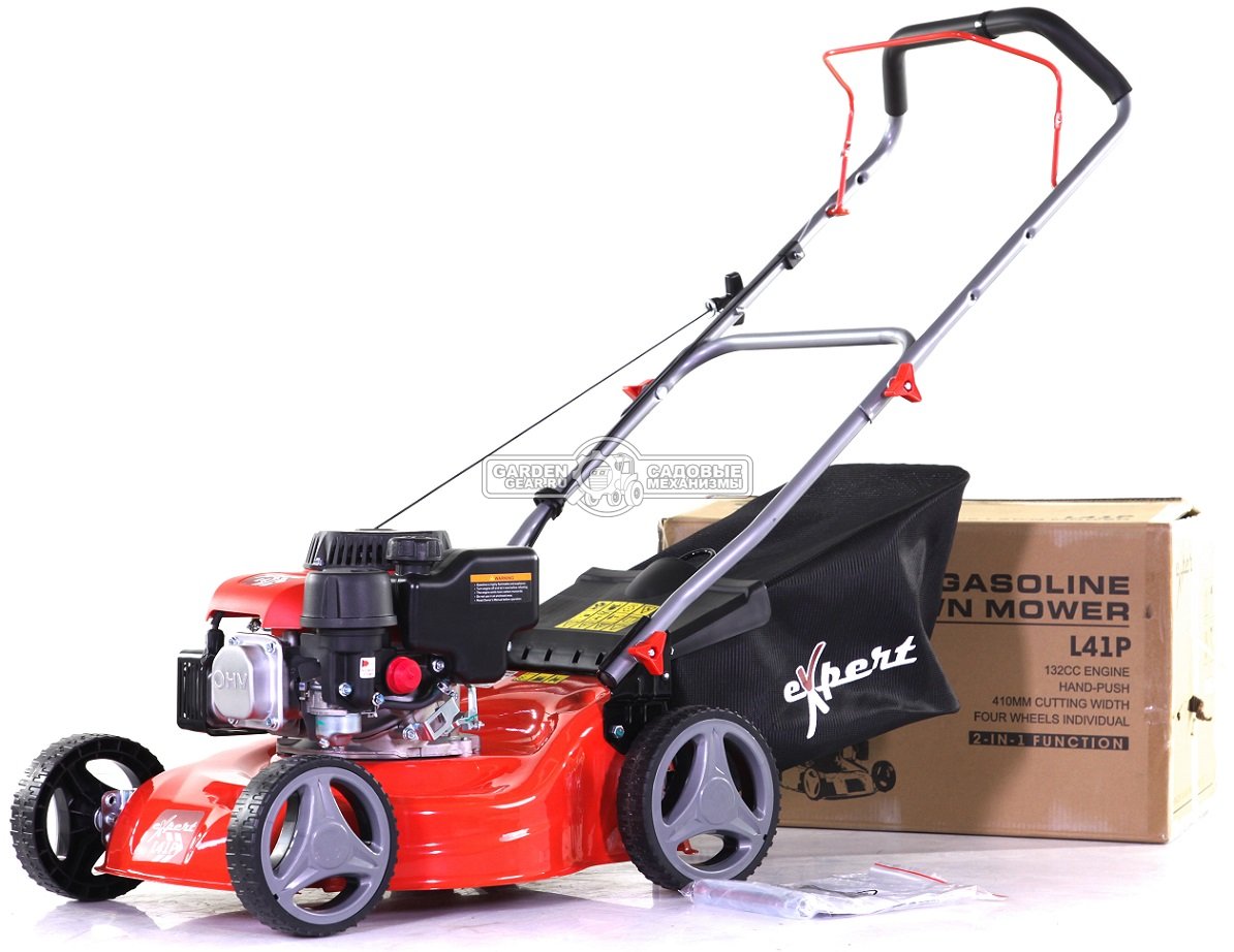 Газонокосилка бензиновая несамоходная Expert-bis L41P (PRC, 41 см, Ducar, 132 см3, сталь, 45 л, 22 кг)