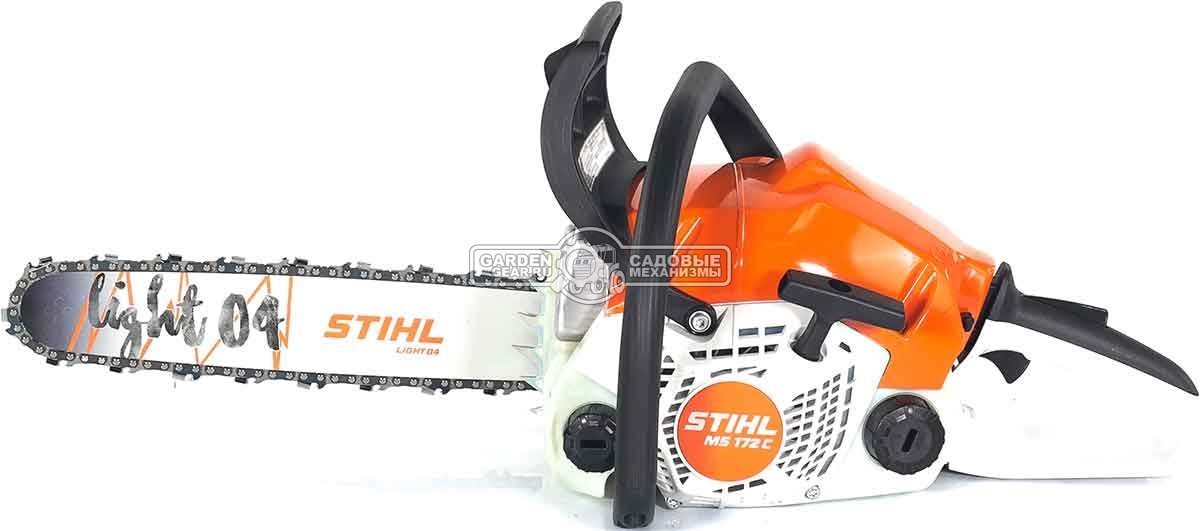 Бензопила Stihl MS 172 C-BE 14" 2-Mix (PRC, 30,1 куб.см., 1,3 кВт/1,8 л.с, Ergostart, 3/8", 1,3 мм, 50E, 4,8 кг)