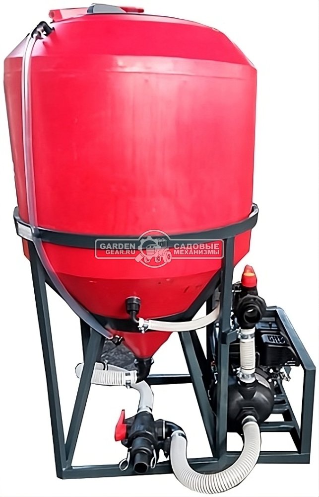 Растворный узел TOSS RU-360 (RUS, 360 л, мотопомпа Bonjo Poly Pump 600 л/мин)