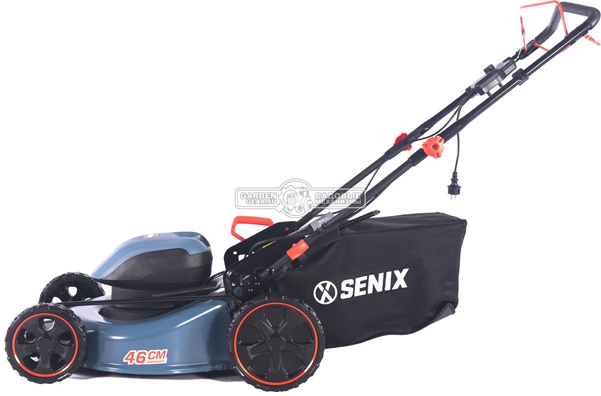Газонокосилка электрическая самоходная Senix LSSE18-M-EU (PRC, 1800 Вт, 46 см, сталь, 55 л, 25 кг)