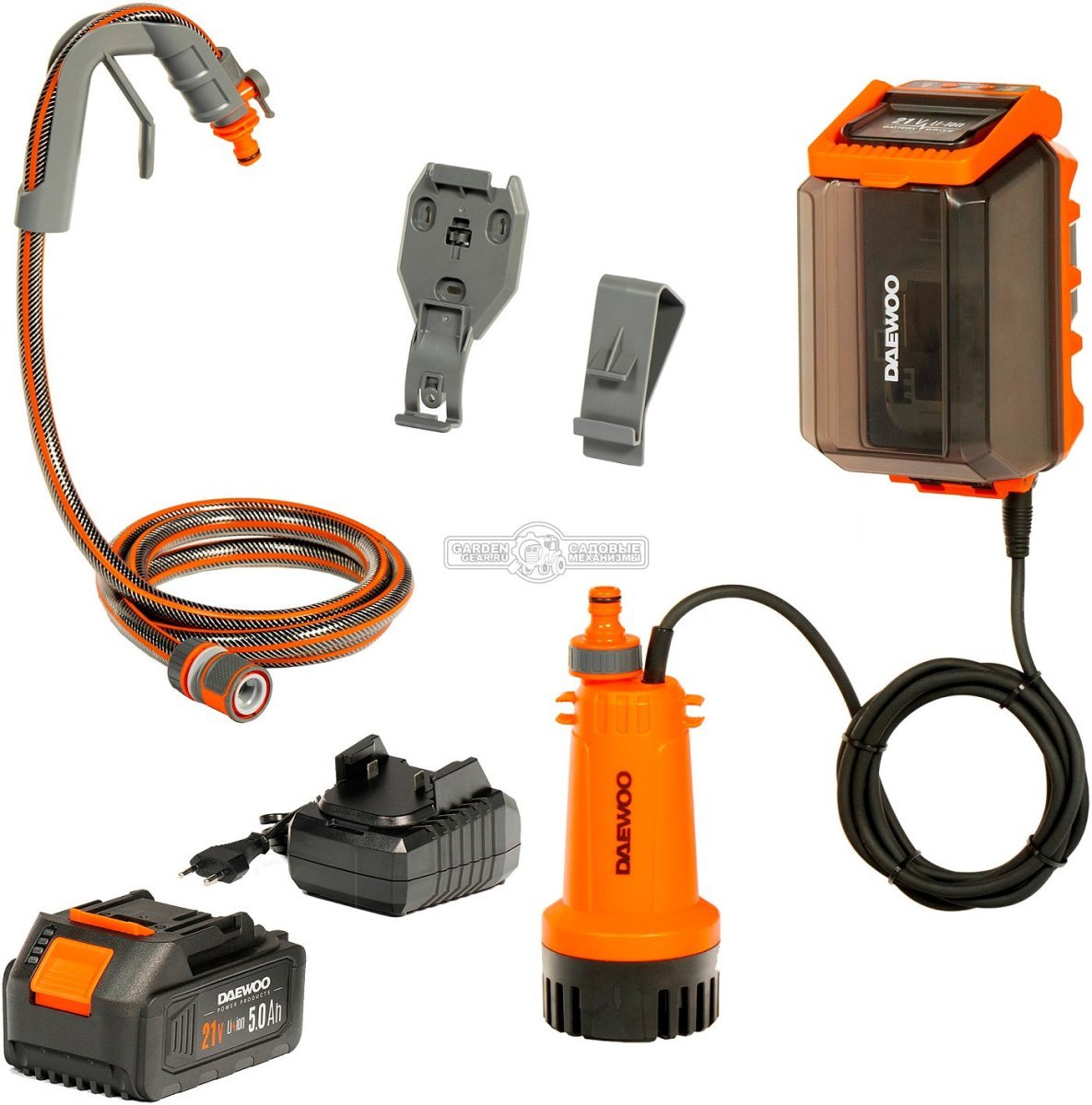 Насос аккумуляторный погружной Daewoo DHP 2021Li SET с АКБ 5 А/ч и ЗУ (PRC, 21В, 2 Бар, 2000 л/час, 2.8 кг)
