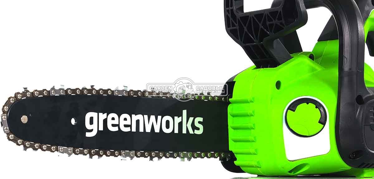 Пила аккумуляторная цепная GreenWorks G40CS30II 12" c АКБ 4 А/ч и ЗУ (PRC, 40В, 3/8"-1.1-52E, 2.74 кг)