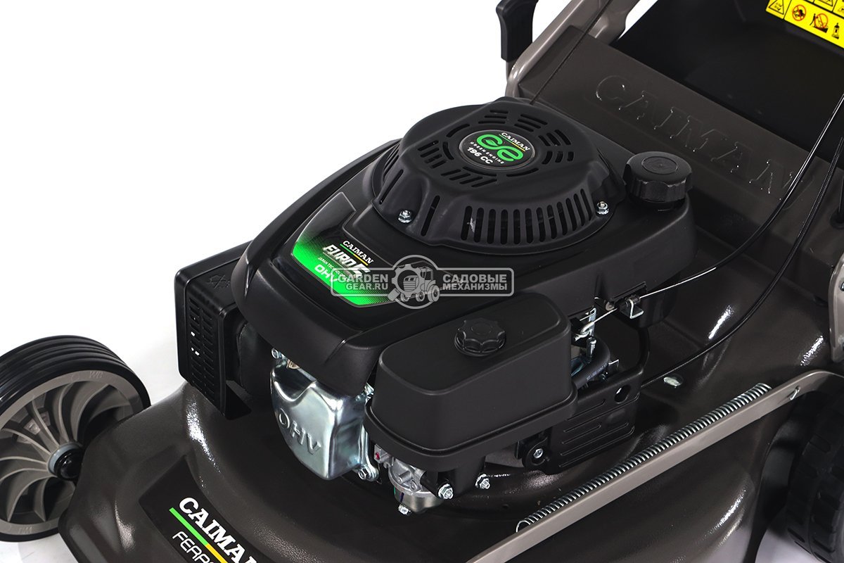 Газонокосилка бензиновая Caiman Ferro 55CLV (RUS, 55 см, Caiman Green Engine, 196 см3, сталь, вариатор, 4 в 1, 70 л, 50 кг)