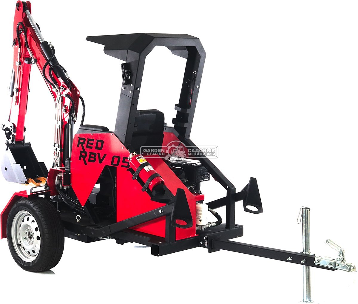 Прицепной экскаватор RED Rhino RBV-06 максимальная комплектация, Lifan 15 л.с., глубина копания 2,2 м., ковш 250 мм., 600 кг.