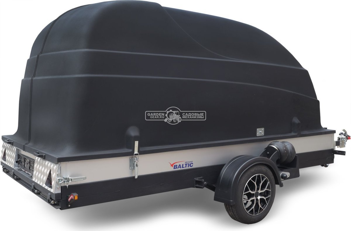 Прицеп с опускающейся платформой на пневмоподвеске Baltic Mechanic Polygon-City PC 750 для перевозки мини-спецтехники, пневмолифт, крышка, 3500x1500