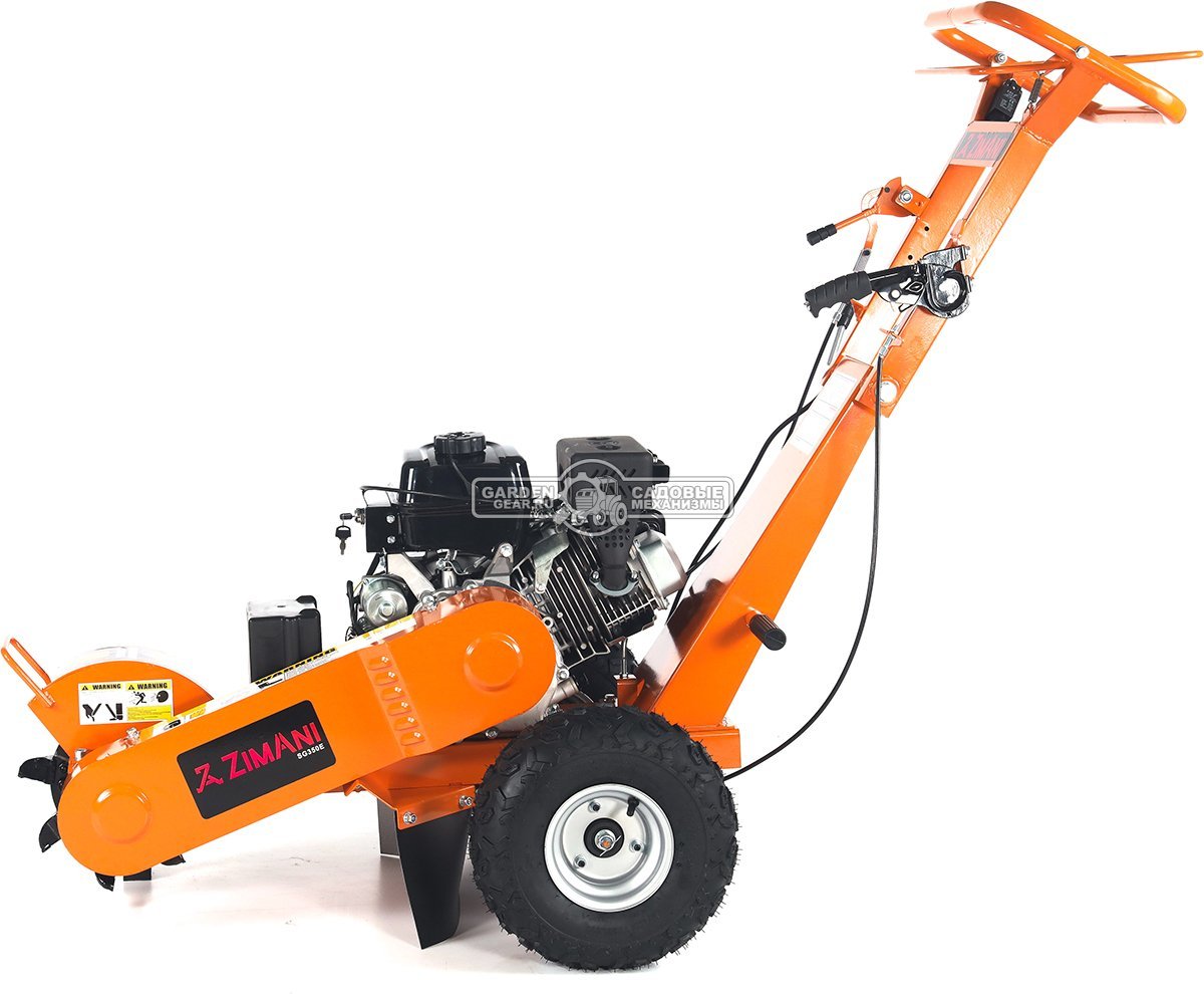 Измельчитель пней ZimAni SG350E PRO с эл/стартером (PRC, Loncin, 420 см3, Greenteeth blade, диаметр фрезы 300 мм, 104 кг)