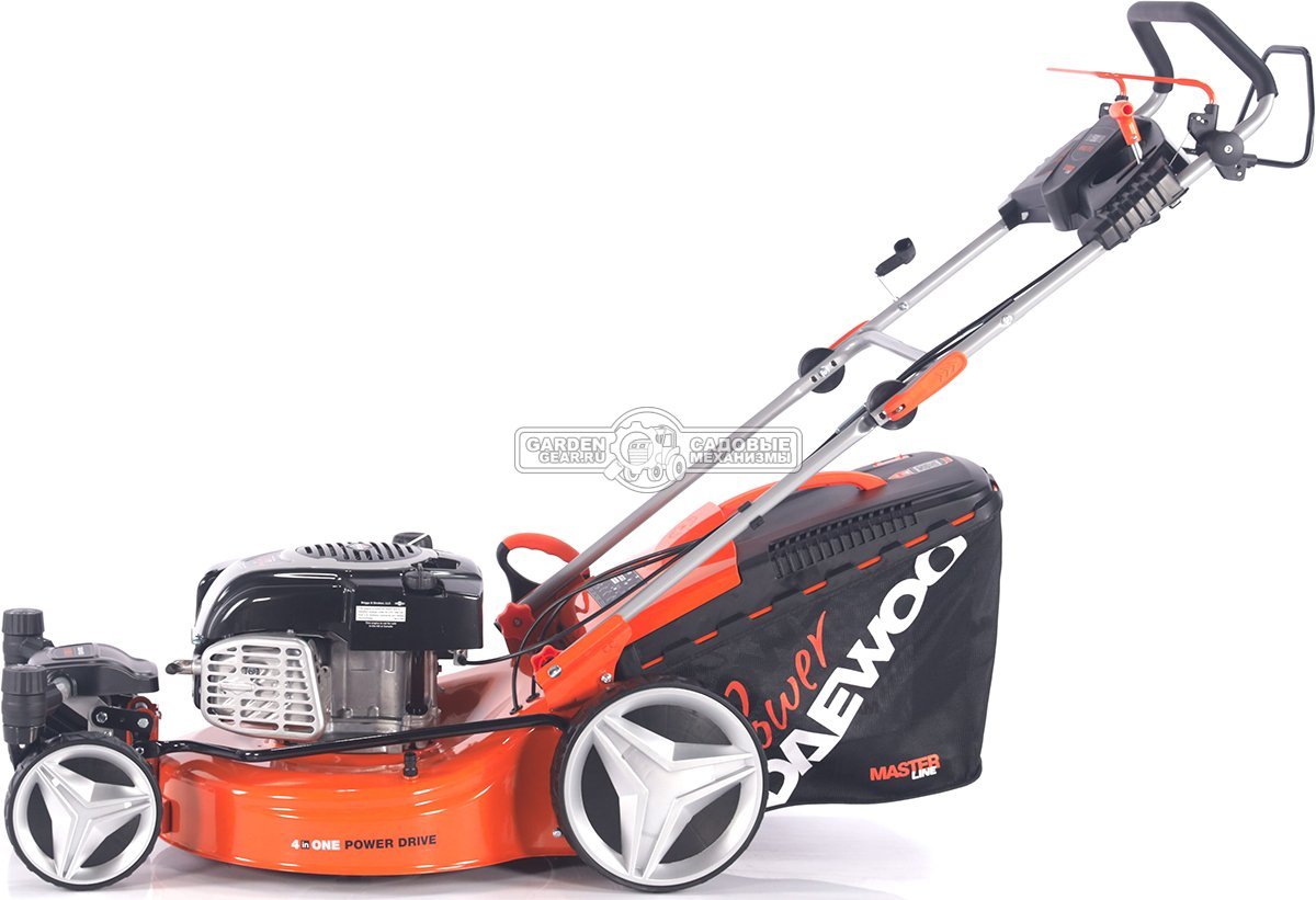 Газонокосилка бензиновая Daewoo DLM 5500SVRB с рояльными колесами (PRC, 54 см, B&S 750EX, 161 см3, 70 л, TURBO X BLADE, вариатор, сталь, 4 в 1, 36 кг)