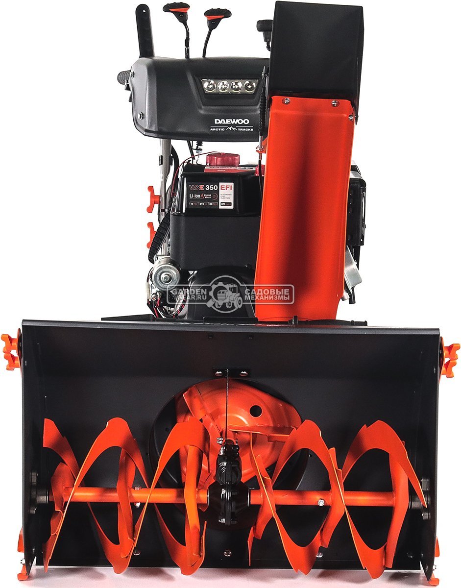 Снегоуборщик Daewoo DAST 430 (EFI) гусеничный (PRC, 76 см, Daewoo WXE 350 EFI, 310 см3, запуск от аккумулятора, фара, гусеницы Arctic track, 125 кг.)