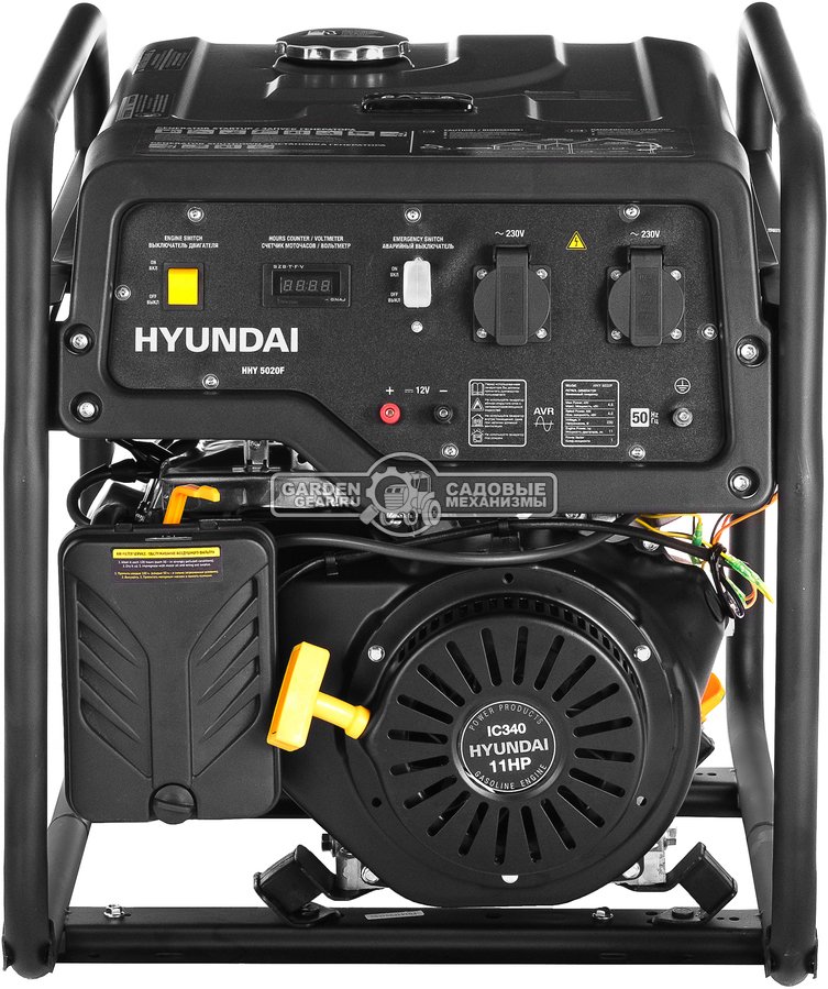 Бензиновый генератор Hyundai HHY 5020F (PRC, Hyundai, 340 см3, 5,0/5,5 кВт, 25 л,  ATS, 76,5 кг)