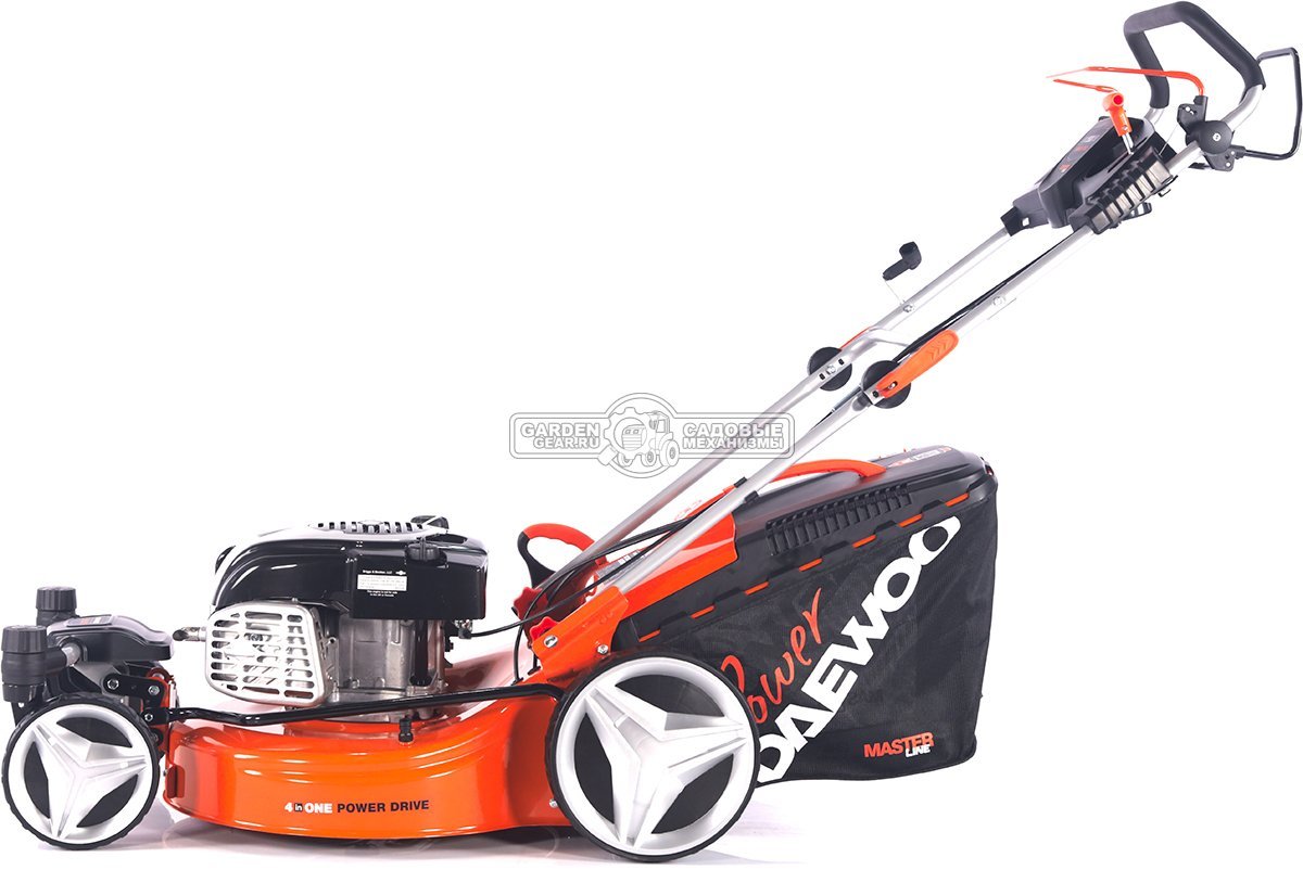 Газонокосилка бензиновая Daewoo DLM 5500SVRB с рояльными колесами (PRC, 54 см, B&S 750EX, 161 см3, 70 л, TURBO X BLADE, вариатор, сталь, 4 в 1, 36 кг)