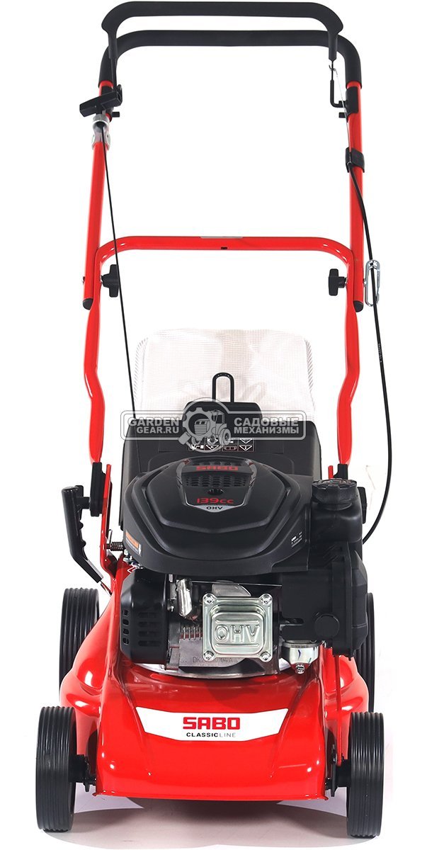 Газонокосилка бензиновая SABO 40-CLASSIC несамоходная (GER, 40 см., Sabo, 139 куб.см., сталь, травосборник 40 л., 24 кг.)