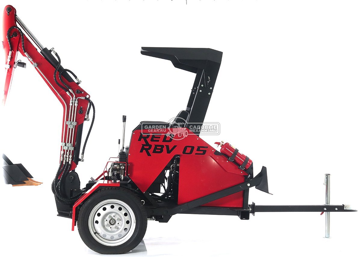 Прицепной экскаватор RED Rhino RBV-06 максимальная комплектация, Lifan 15 л.с., глубина копания 2,2 м., ковш 250 мм., 600 кг.