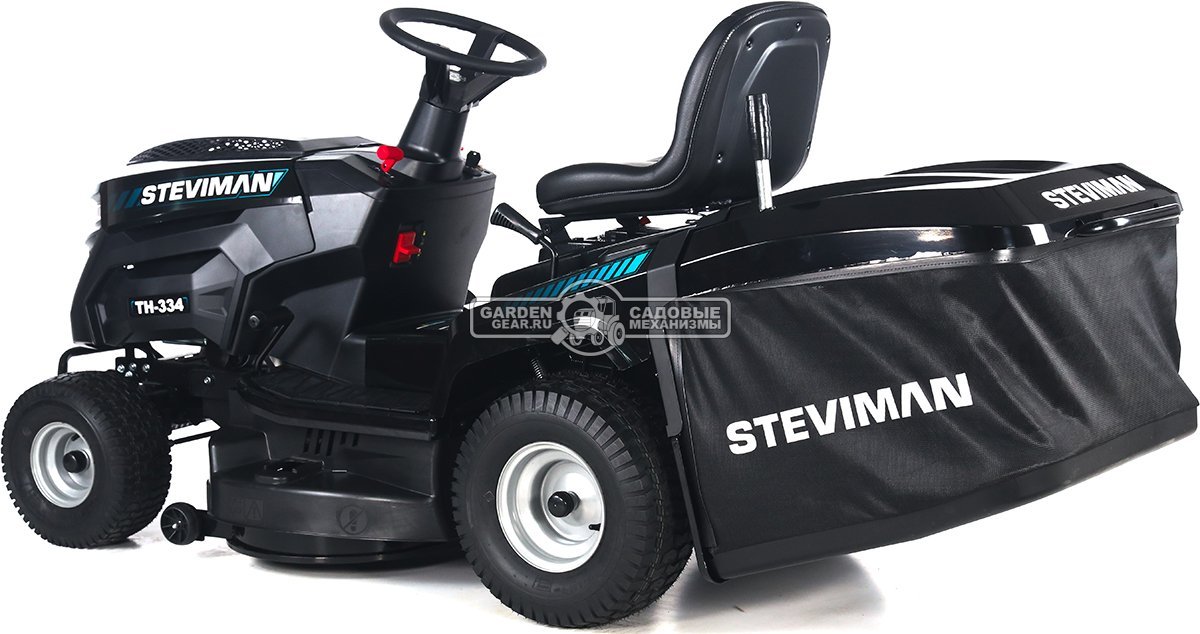 Садовый трактор Steviman TH-334 (PRC, Loncin 432 куб.см., гидростатика, ширина кошения 86 см, травосборник 250 л, 192 кг)