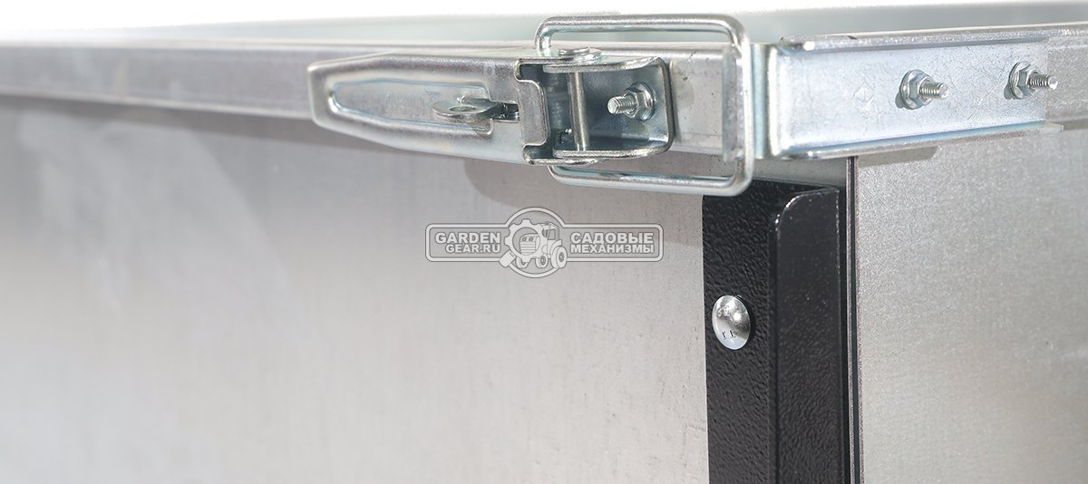 Тележка - прицеп ZimAni GT410x2 Stainless steel 500 для садовых тракторов, с механизмом опрокидывания (оцинкованной сталь, 500 кг)