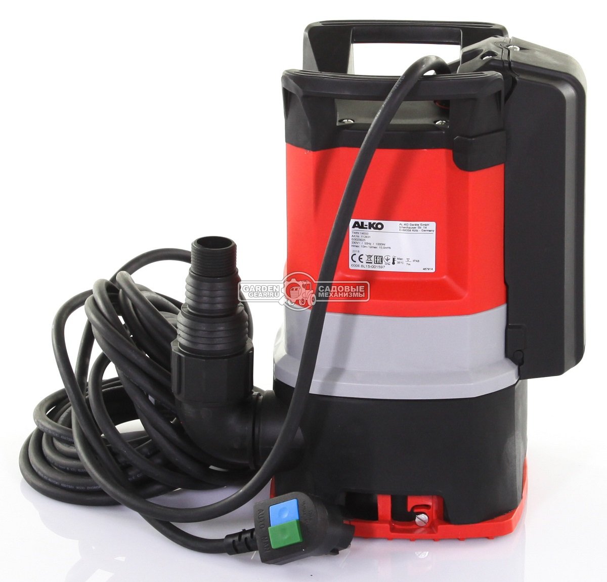 Дренажный насос Al-ko Twin 14000 Premium для грязной воды (PRC, 1000 Вт., 10 м, 15 м3/час, 8.2 кг.)