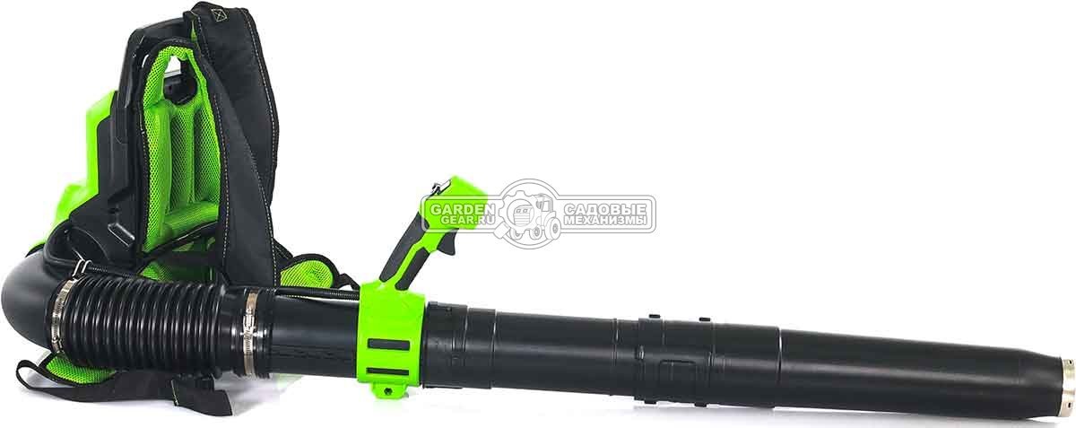 Воздуходувка аккумуляторная ранцевая GreenWorks АGD40BPG2 без АКБ и ЗУ (PRC, BL 40В, 281 км/ч, 20 м3\мин, Turbo режим)