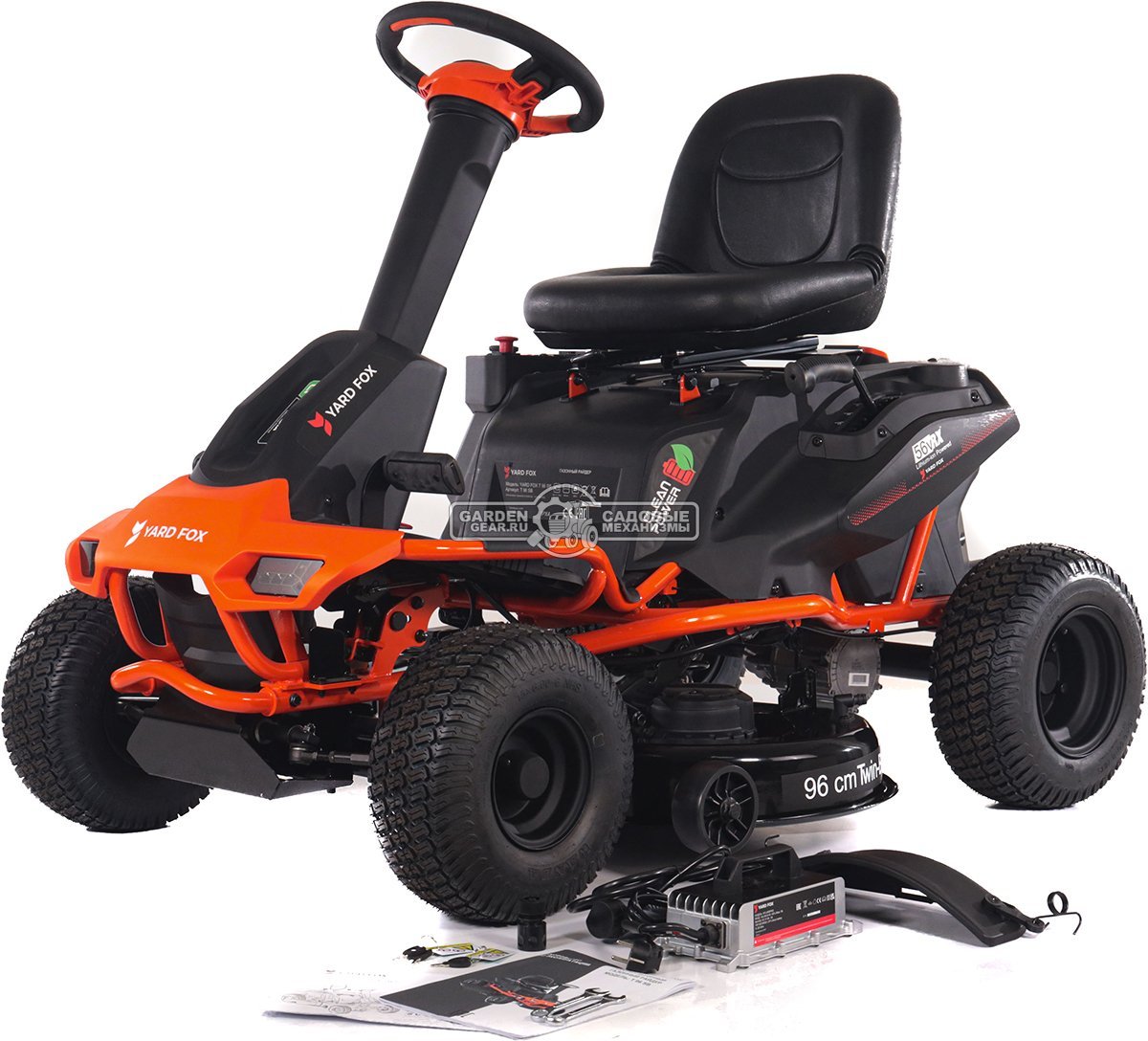 Садовый минирайдер Yard Fox T 96 SB аккумуляторный (PRC, 56В, 50 Ач LFP/Li-ion, 96 см, LED фара, мульчирование, 210 кг)