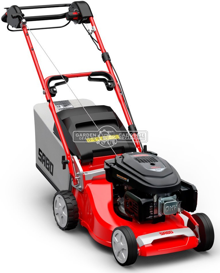 Газонокосилка бензиновая SABO 43-VARIO (GER, 43 см., Sabo, 166 куб.см., алюминий, Turbostar, вариатор, травосборник 65 л., 36,5 кг.)