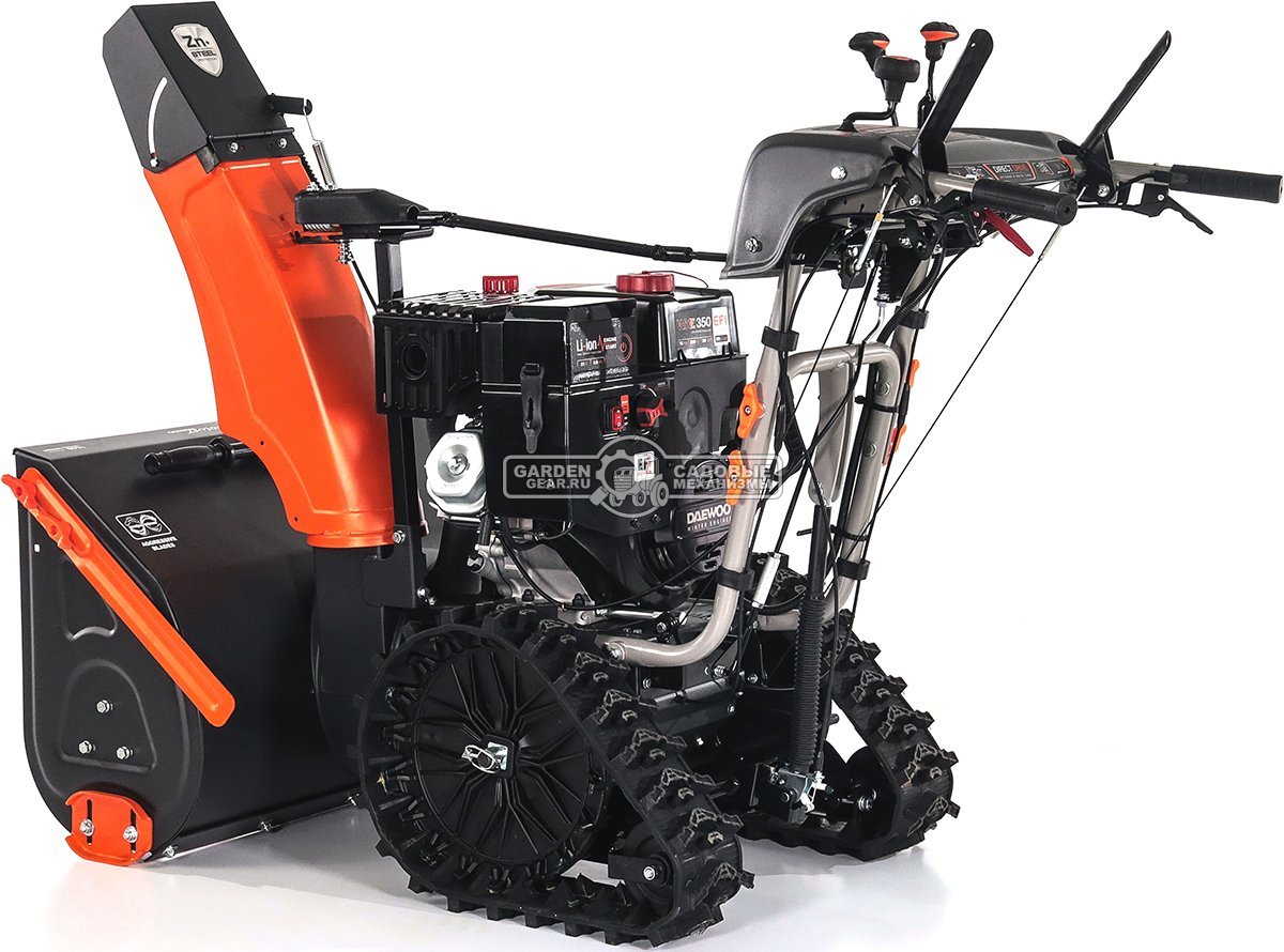 Снегоуборщик Daewoo DAST 430 (EFI) гусеничный (PRC, 76 см, Daewoo WXE 350 EFI, 310 см3, запуск от аккумулятора, фара, гусеницы Arctic track, 125 кг.)