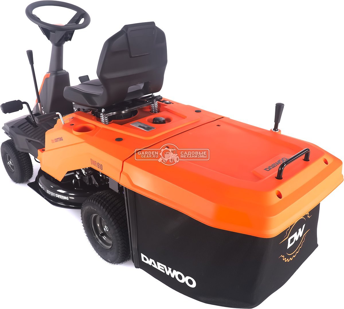 Садовый минирайдер Daewoo DWR 610 (PRC, Daewoo, 225 куб.см., полуавтомат CVT, травосборник 150 л., ширина кошения 61 см., 3 в 1, 127 кг.)