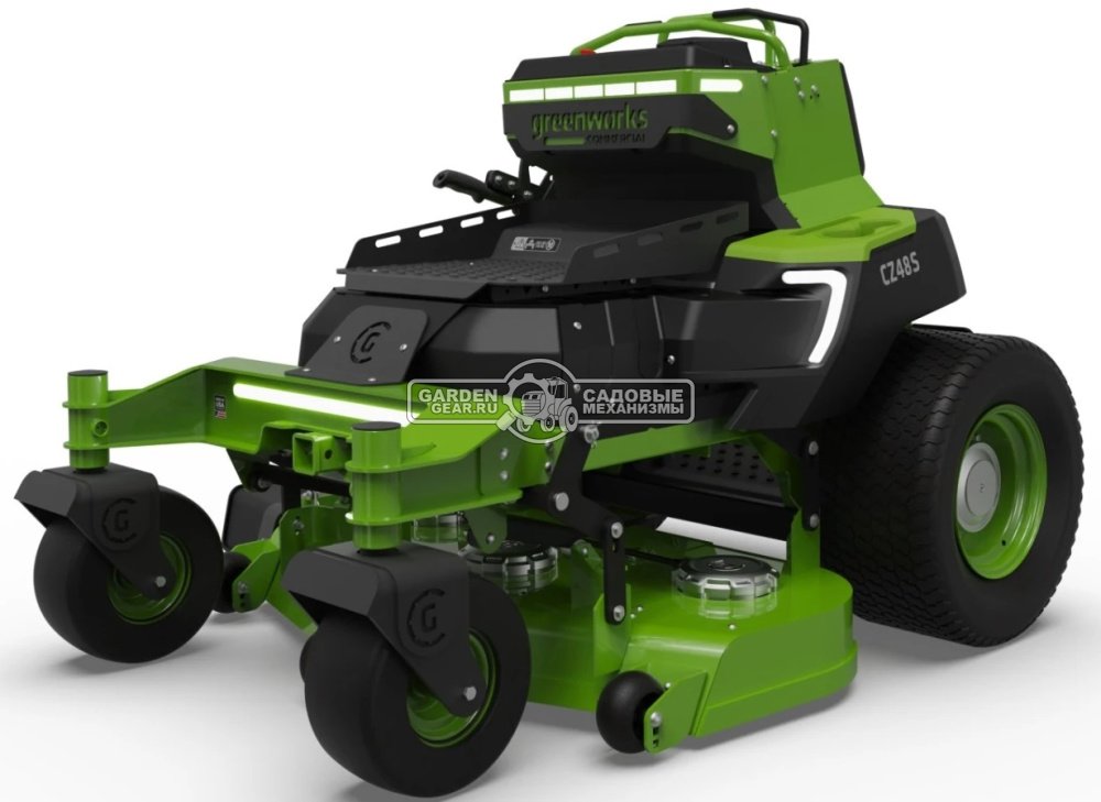 Садовый минирайдер GreenWorks ZTCS92 Stand-On аккумуляторный с нулевым радиусом разворота (PRC, 92 см, 82В, 105 Ач / 8 кВтч, 430 кг)
