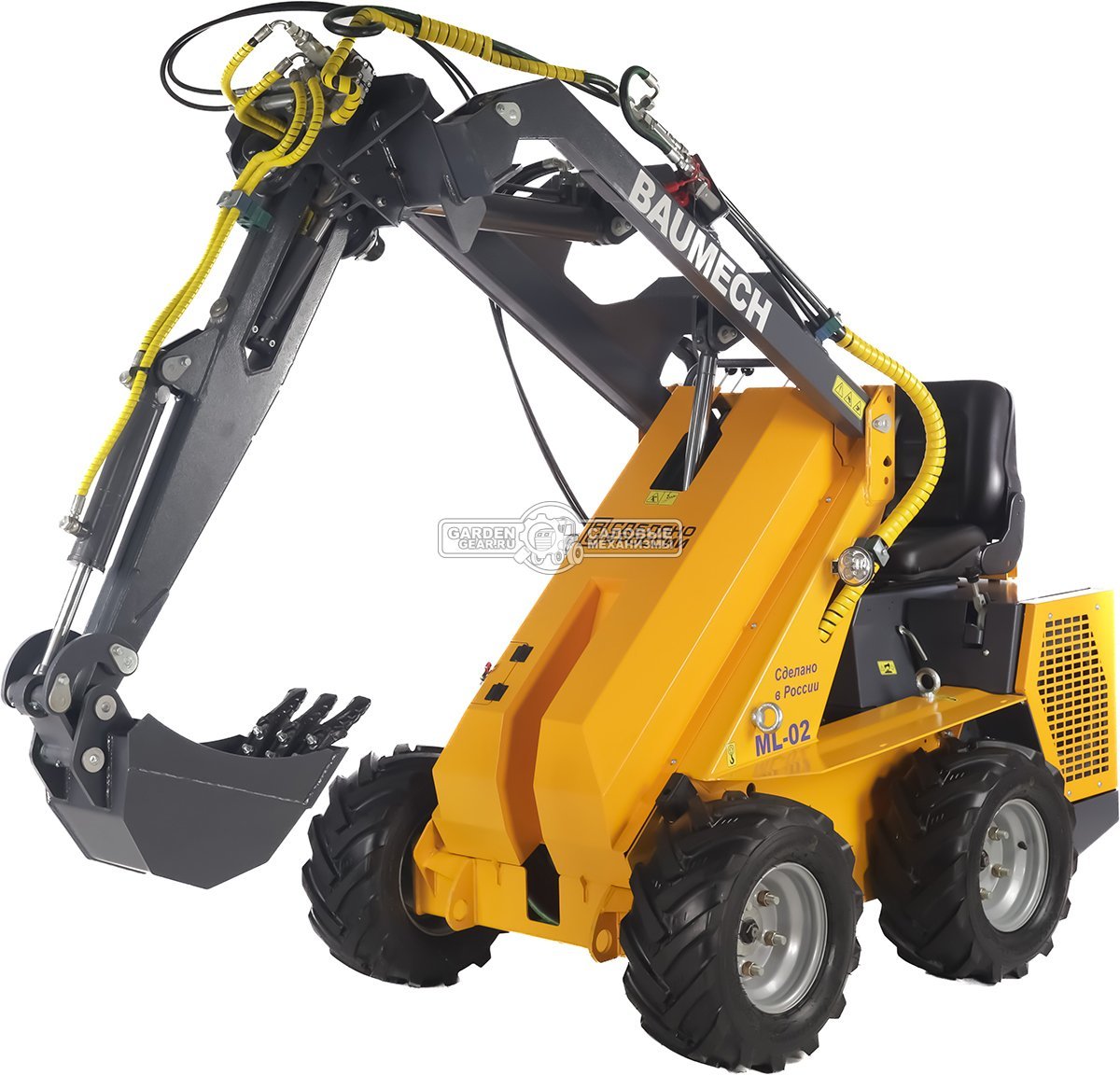 Универсальная машина мини-погрузчик Baumech ML-02 Pro + экскаватор лопатковый с поворотным механизмом с двигателем Zongshen GB750 EFI V-Twin инжектор