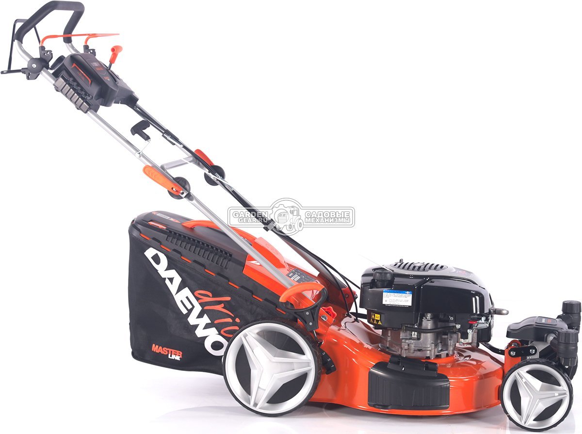 Газонокосилка бензиновая Daewoo DLM 5500SVRB с рояльными колесами (PRC, 54 см, B&S 750EX, 161 см3, 70 л, TURBO X BLADE, вариатор, сталь, 4 в 1, 36 кг)