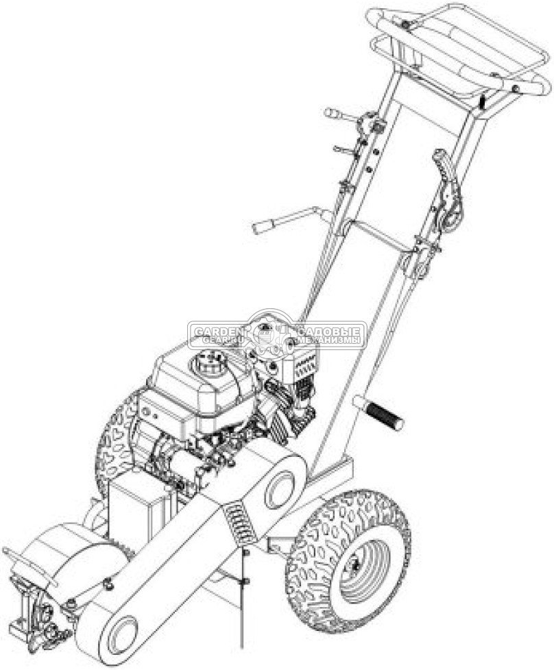 Измельчитель пней ZimAni SG350E PRO с эл/стартером (PRC, Loncin, 420 см3, Greenteeth blade, диаметр фрезы 300 мм, 104 кг)