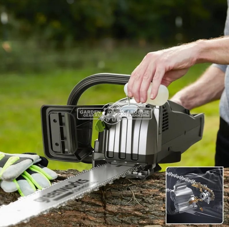 Пила аккумуляторная цепная GreenWorks OCS800 20" без АКБ и ЗУ (PRC, BL 82В, 5 кВт, 3/8"-1.3-72E, 5.5 кг)