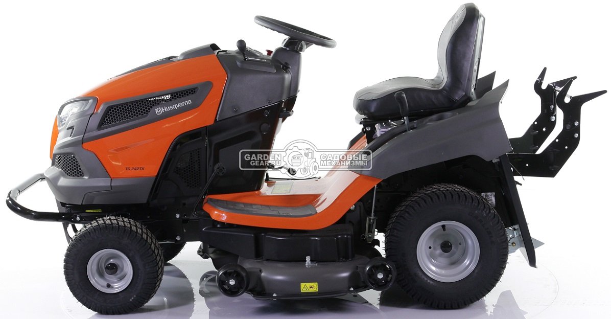 Садовый трактор Husqvarna TC 242TX (USA, Kawasaki FR651V V-Twin, 726 куб.см., гидростатика K57, травосборник 320 л., ширина кошения 107 см., 287 кг.)