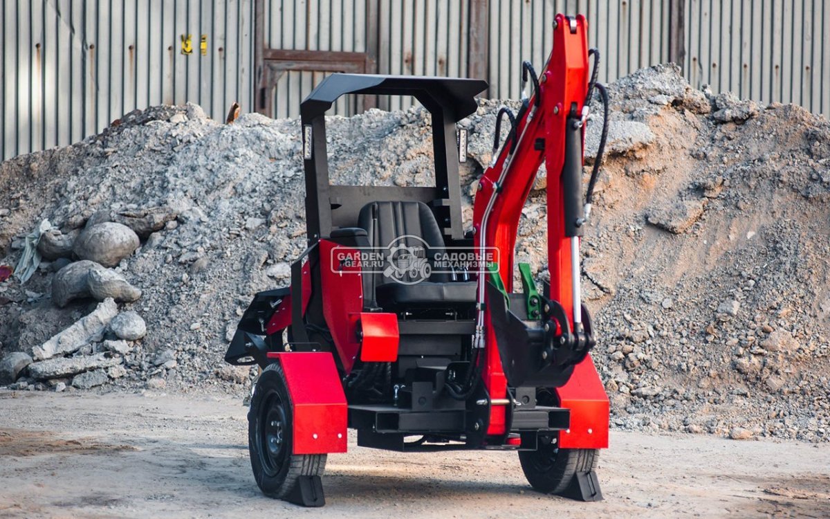 Прицепной экскаватор RED Rhino RBV-08 профессиональная комплектация, Loncin LC2V78FD-2., глубина копания 2,2 м., ковш 250 мм., 750 кг.