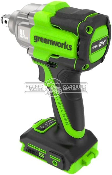 Гайковерт ударный аккумуляторный GreenWorks IW5500 без АКБ и ЗУ (PRC, BL 24В, 500 Нм, 1.25 кг)