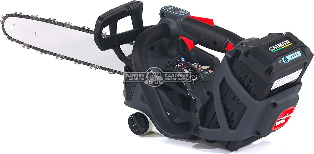 Пила аккумуляторная цепная Caiman ENO CSTi14 14" с АКБ B6040 и ЗУ C6055 (RUS, BL 60В, Standart Connect, 3/8"-1.1-52E, 2,0 кг.)