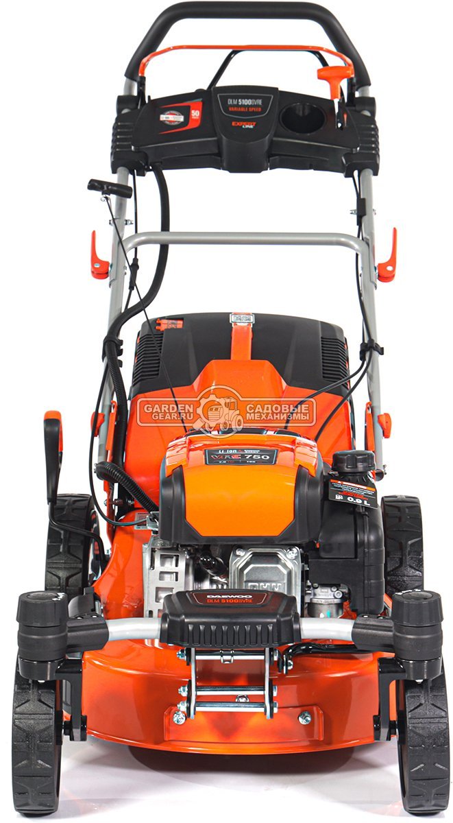 Газонокосилка бензиновая Daewoo DLM 5100SVRE с рояльными колесами и эл.запуском (PRC, 50 см, Daewoo 190 см3, вариатор, 70 л, сталь, 4 в 1, 35.4 кг)