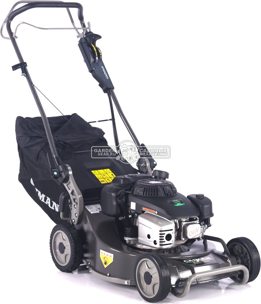 Газонокосилка бензиновая Caiman IXO Prime 55CLV AL (RUS, 53 см, Caiman Green Engine, 224см3, алюминий, кардан, 2 в 1, 70 л, 54,4 кг.)