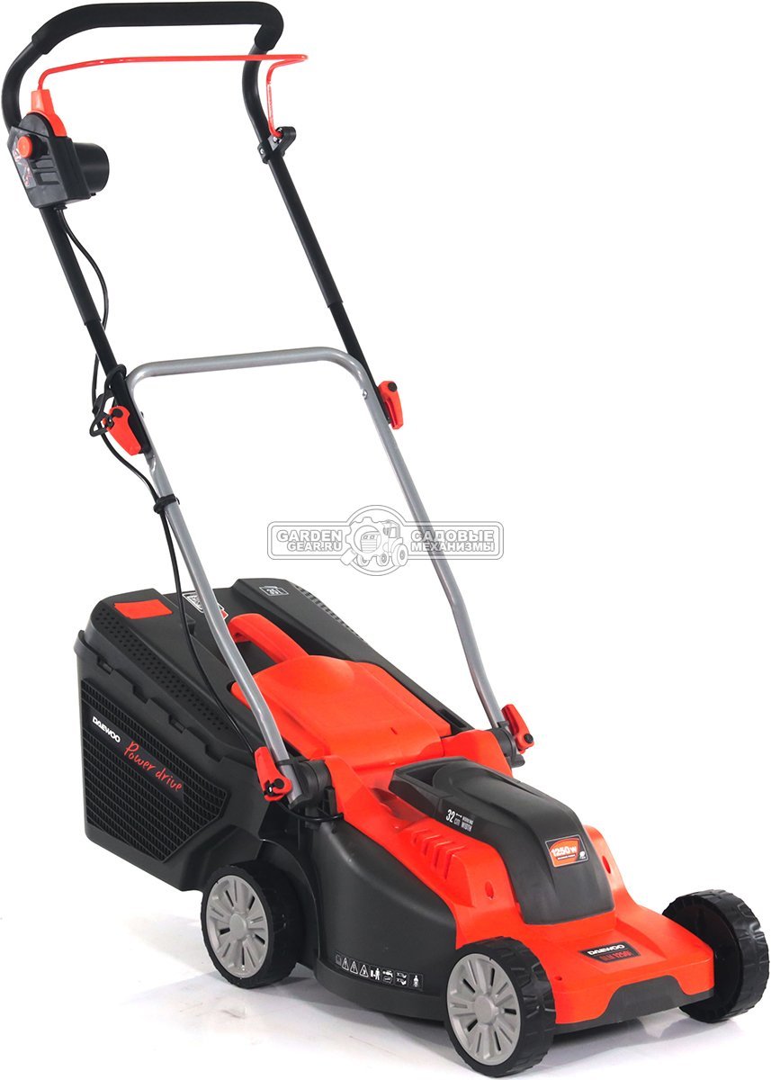 Газонокосилка электрическая Daewoo DLM 1250E (PRC, 1250 Вт., 32 см., пластик, 35 л., 7,1 кг.)