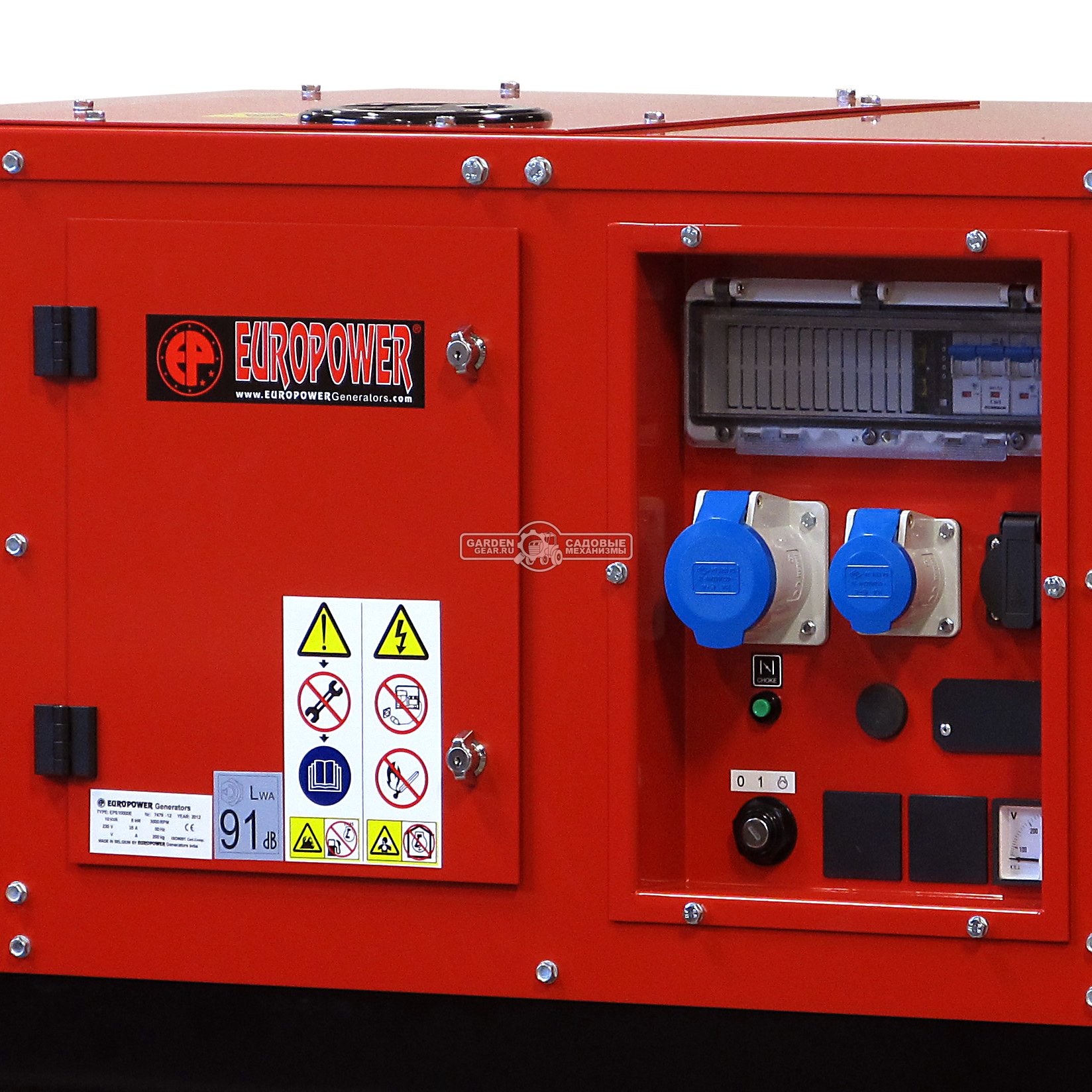 Бензиновый генератор Europower EPS 10000 E в шумозащитном кожухе с электростартом (BEL, Honda, 630 см3, 10.0/8.0 кВт, 20 л, 200 кг)