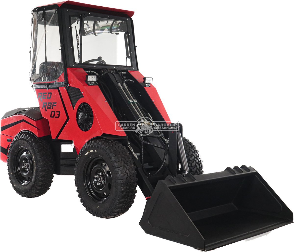 Мини-погрузчик шарнирно сочленённый RED RBF-03 тент + отопитель + джойстик Zongshen GB750EFI 30 л.с., грузоподъемность до 700 кг, ковш 150 л, 1270 кг.