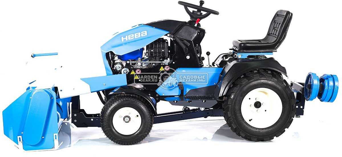 Садовый трактор Нева MT1-ZS с роторным снегоуборщиком и рамой-противовесом (дека - опция)