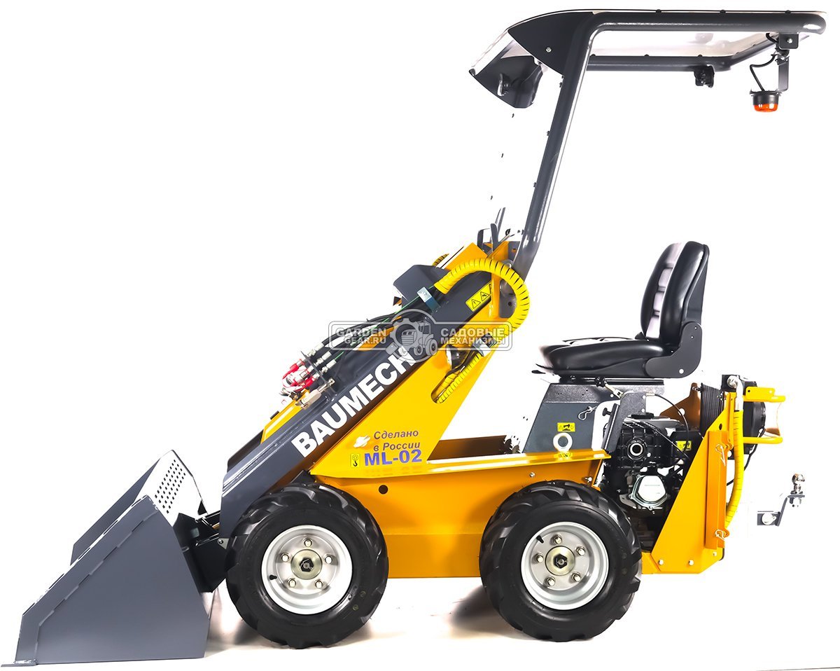 Универсальная машина мини-погрузчик Baumech ML-02 + ковш для снега 120 см., + каркас безопасности с двигателем Zongshen GB460E