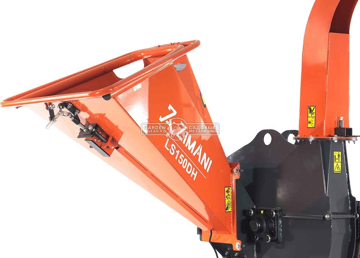 Измельчитель веток ZimAni LS 150 DH (PRC, Loncin 420 куб.см., 15 л.с., с эл. старт, дисковый, ветки до 100 мм, повор. желоб, одноосный прицеп, 250 кг)