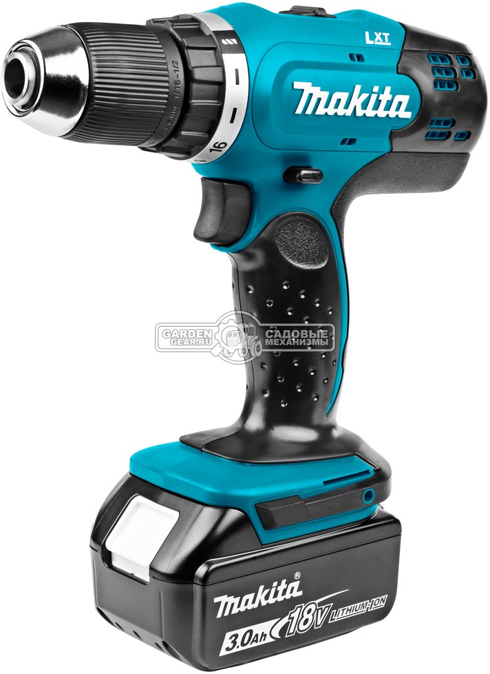 Дрель - шуруповерт аккумуляторная Makita DDF453RFE с 2 АКБ 3.0 А/ч и ЗУ (PRC, LXT 18V, 42 Нм, кейс, 1.8 кг)