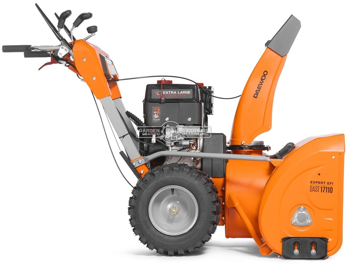Снегоуборщик Daewoo DAST 17110 (EFI) (PRC, 108 см., Daewoo WXE 450 EFI, 450 куб.см., запуск от аккумулятора, фара, скорости 5/2, 4 колеса, 153 кг.)