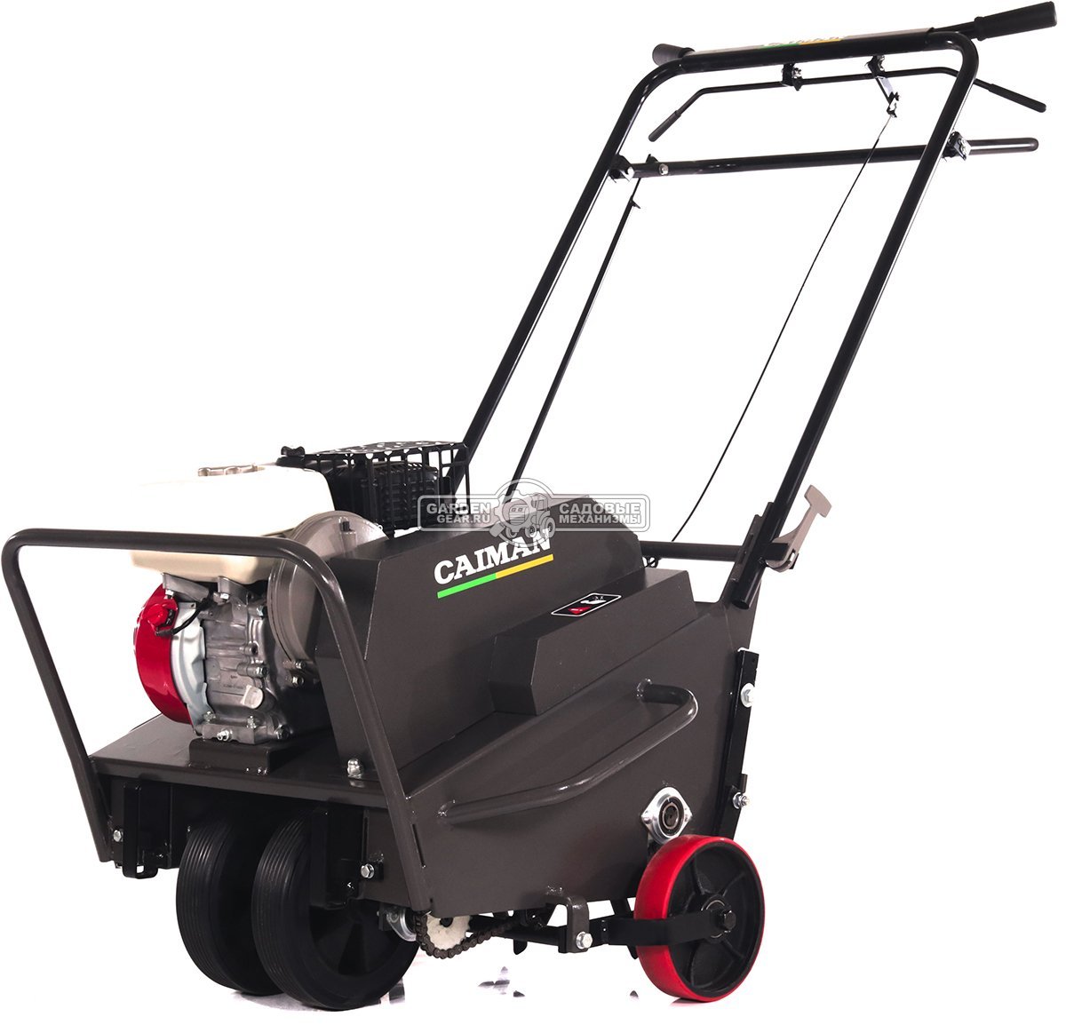 Аэратор бензиновый профессиональный Caiman Aero 55H (RUS, 53 см, Honda GX160, 163 куб.см., сталь, 30 полых шипов, 170 кг.)