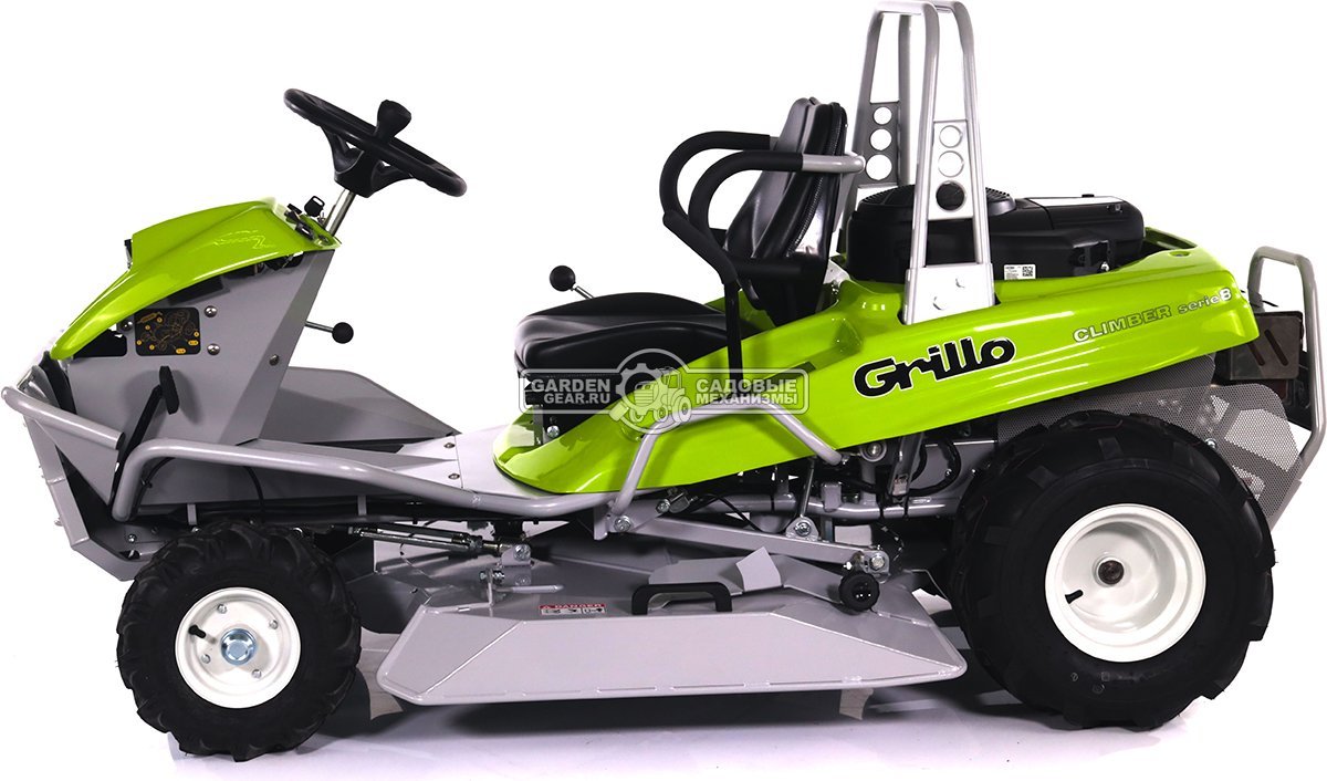 Садовый трактор для высокой травы и работы на склонах Grillo Climber 8.22 (ITA, B&S 7220 PXi, 656 куб.см3, задний выброс, дифференциал, 91 см, 290 кг)