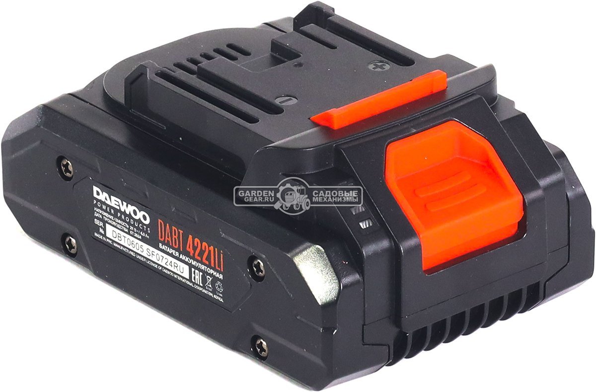 Аккумулятор Daewoo DABT 4221Li (PRC, Li-Ion, 21В, 4.0 А/ч, 0.52 кг, элементы 21700)