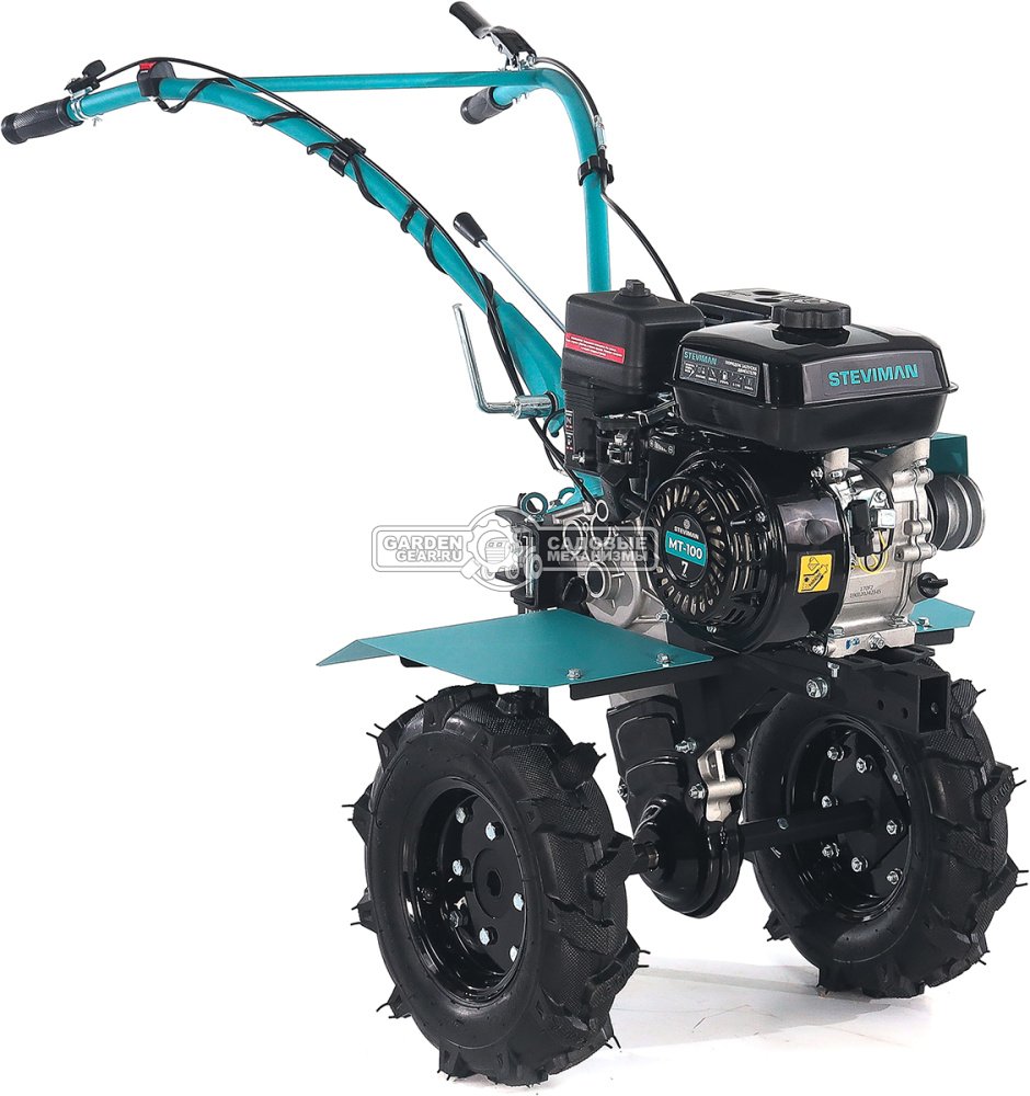 Мотоблок Steviman MT-100 (RUS, колеса 4,00х8, EST 212 см3, 85 см, 2 вперед/1 назад, шкив, 70 кг)
